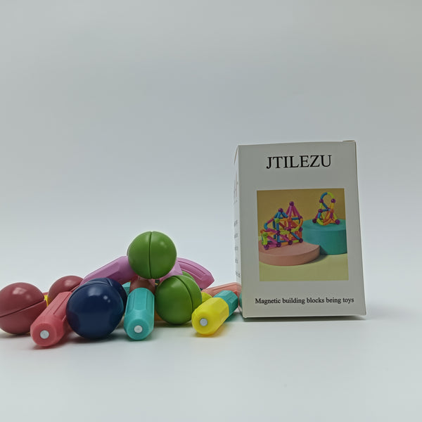 JTILEZU Magnetic building blocks being toys Colorful Plastic Magnetic Building Blocks Toy Set for Kids 3 Years and Above