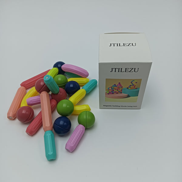 JTILEZU Magnetic building blocks being toys Colorful Plastic Magnetic Building Blocks Toy Set for Kids 3 Years and Above