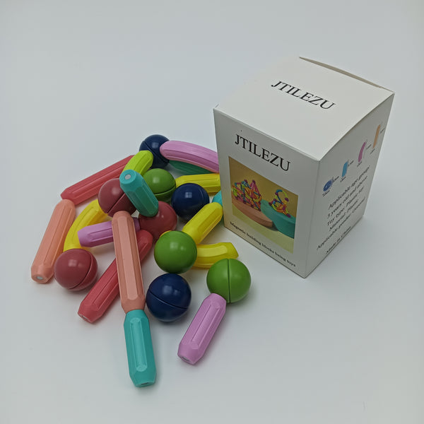 JTILEZU Magnetic building blocks being toys Colorful Plastic Magnetic Building Blocks Toy Set for Kids 3 Years and Above