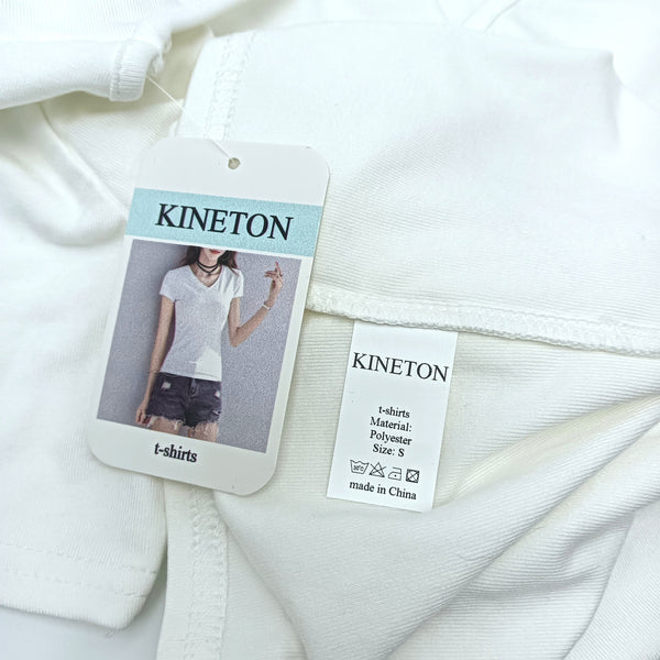 KINETON T-shirts Women's Casual Basic Slim Fit Short Sleeve