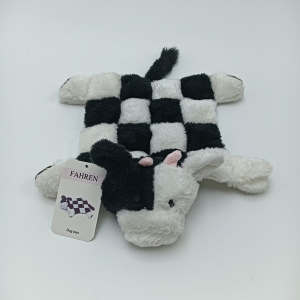 FAHREN Dog toys Checkered Black and White Pet Toy, Polyester Stuffed Animal