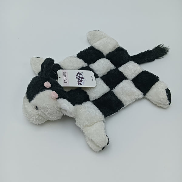 FAHREN Dog toys Checkered Black and White Pet Toy, Polyester Stuffed Animal