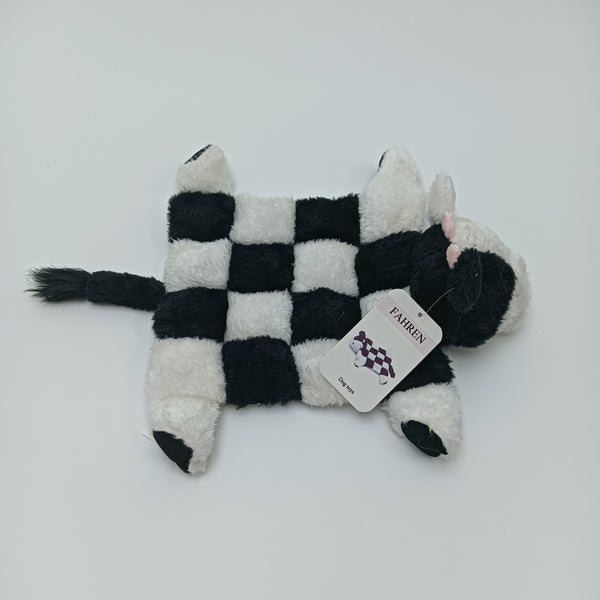 FAHREN Dog toys Checkered Black and White Pet Toy, Polyester Stuffed Animal