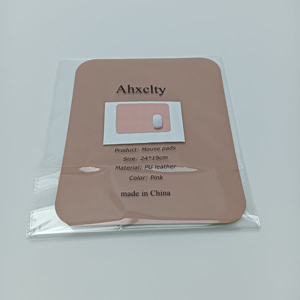 Ahxclty Mouse pads [computer peripheral] PU Leather Mouse Pad, Pink, 9.45x7.48 Inches, Rectangular, Anti-Slip Base