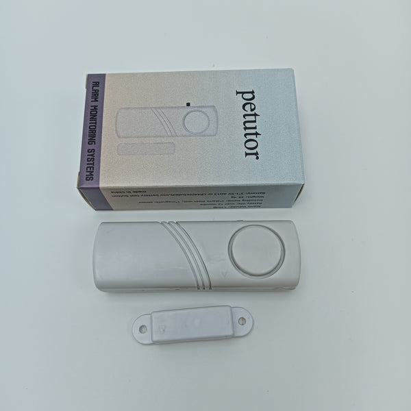 petutor Alarm monitoring systems Wireless Alarm Monitoring System with Magnetic Sensor, 110dB Volume, White