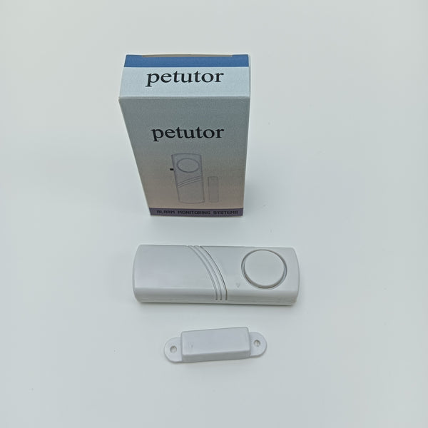 petutor Alarm monitoring systems Wireless Alarm Monitoring System with Magnetic Sensor, 110dB Volume, White
