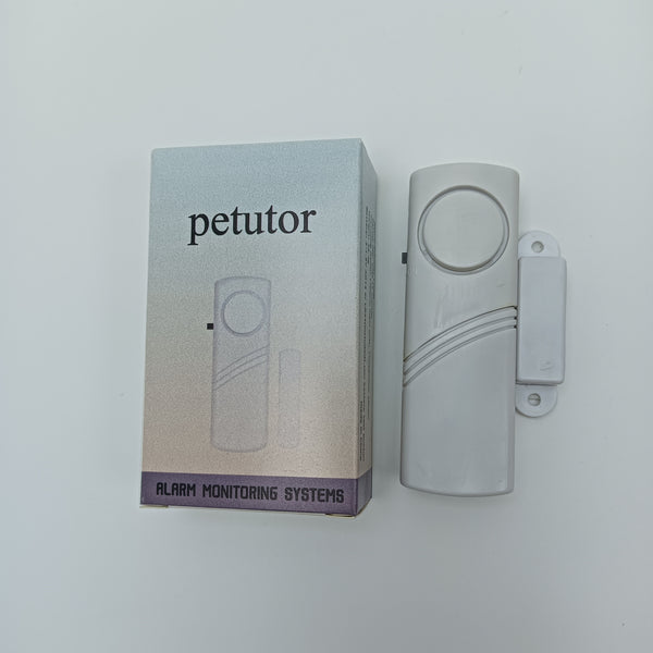 petutor Alarm monitoring systems Wireless Alarm Monitoring System with Magnetic Sensor, 110dB Volume, White