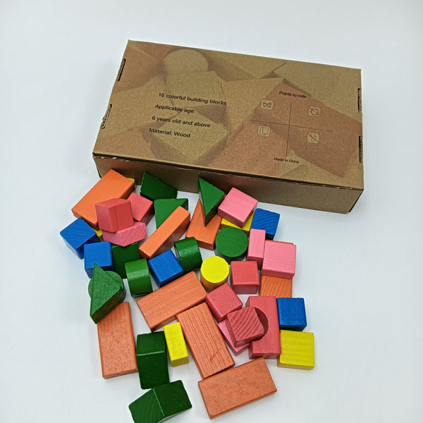 uhdvbnx Toy building blocks Wooden Building Blocks Set, Colorful Geometric Shape Blocks for Toddlers