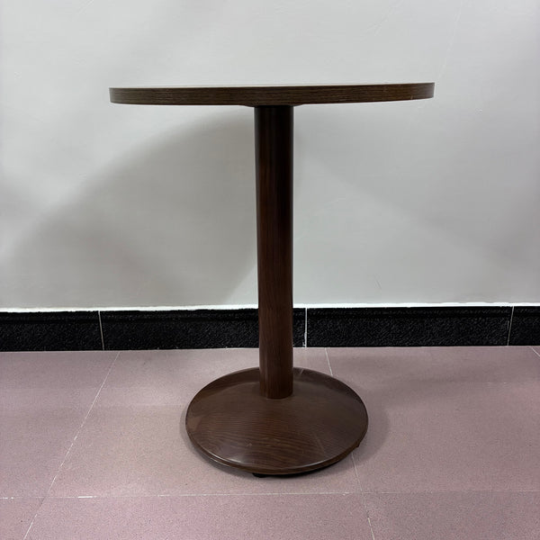OUTFREE tables Portable solid wood texture round table, coffee table, brown