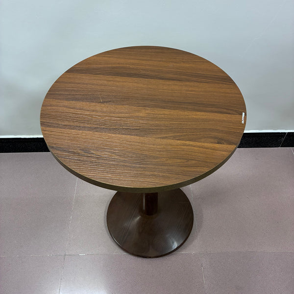 OUTFREE tables Portable solid wood texture round table, coffee table, brown