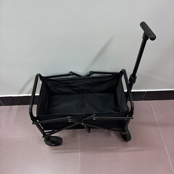 OUTFREE trolleys [furniture] Outdoor folding trolley, portable large-capacity four-wheel camping vehicle, black