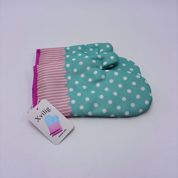 Xvilig Kitchen mitts Non-Slip Cotton Double Oven Gloves for Cooking Baking BBQ