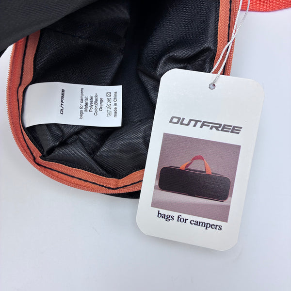 OUTFREE bags for campers Outdoor camping equipment storage bag, portable rectangular handbag (black + orange)