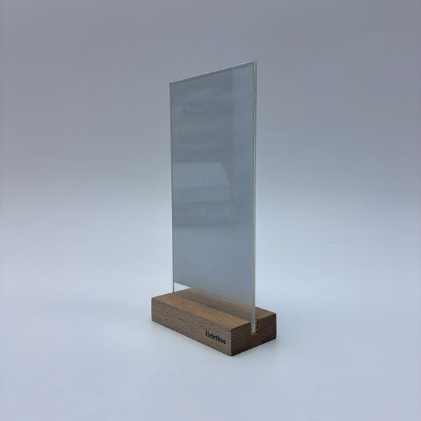 Hebrthue Nonmetal holders for signs Acrylic & Wooden Tabletop Sign Holder, Modern Desk Display Stand for Office, Storefront, Wedding, Restaurant Menu, Photo Frame