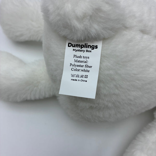 Dumplings Mystery Box Adorable White Rabbit Stuffed Animal with Long Floppy Ears, 100% Polyester Fiber