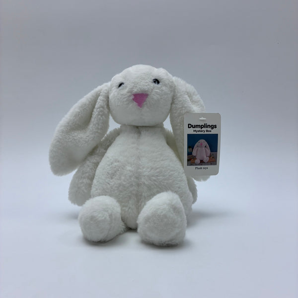 Dumplings Mystery Box Adorable White Rabbit Stuffed Animal with Long Floppy Ears, 100% Polyester Fiber