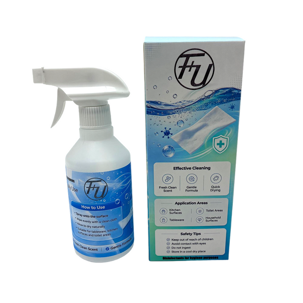 F+U Disinfectants for hygiene purposes Multi-purpose disinfectant, spray type, gentle and non-irritating to hands
