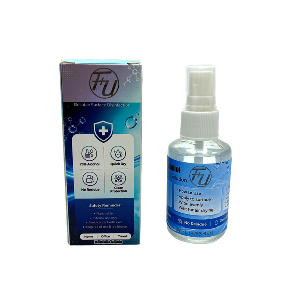 F+U Medicinal alcohol 75% medical alcohol spray, 100ml, for kitchens, bathrooms and office desks