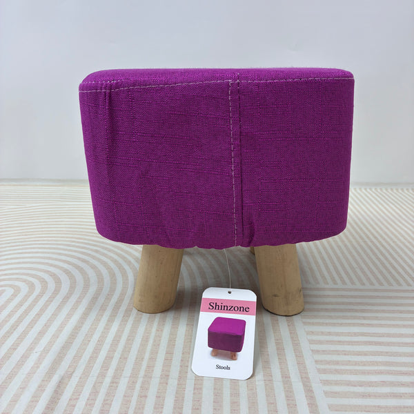 Shinzone Stools Fabric upholstered square stool, solid wood low stool, suitable for both adults and children (purple)