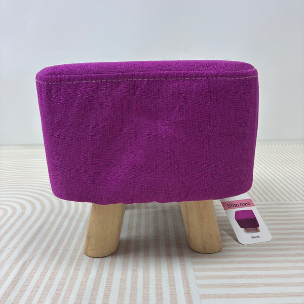 Shinzone Stools Fabric upholstered square stool, solid wood low stool, suitable for both adults and children (purple)