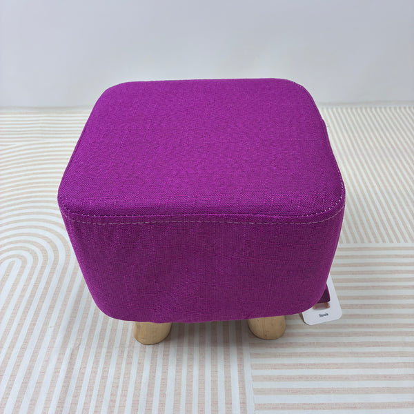 Shinzone Stools Fabric upholstered square stool, solid wood low stool, suitable for both adults and children (purple)