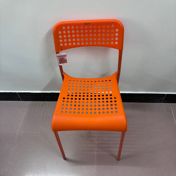 Shinzone Chairs Simple and modern plastic dining chair, outdoor leisure chair (orange)