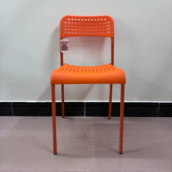 Shinzone Chairs Simple and modern plastic dining chair, outdoor leisure chair (orange)