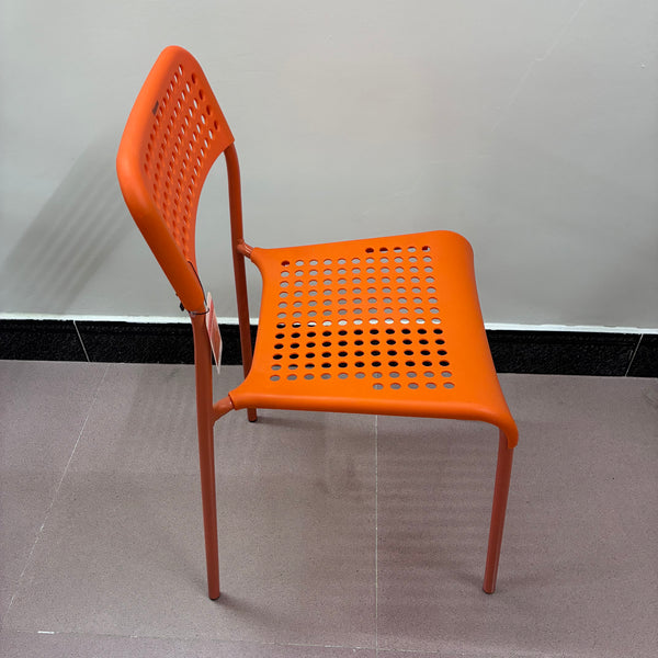 Shinzone Chairs Simple and modern plastic dining chair, outdoor leisure chair (orange)