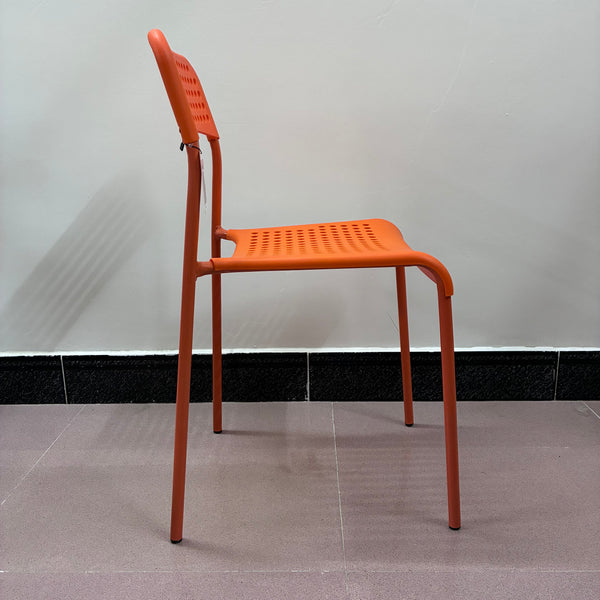 Shinzone Chairs Simple and modern plastic dining chair, outdoor leisure chair (orange)