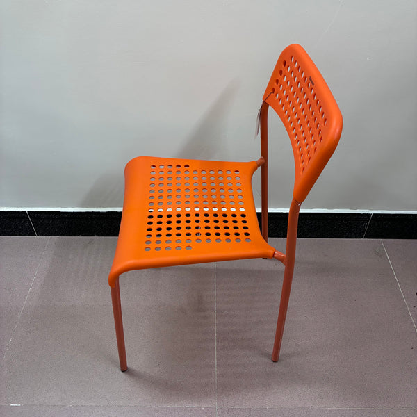 Shinzone Chairs Simple and modern plastic dining chair, outdoor leisure chair (orange)