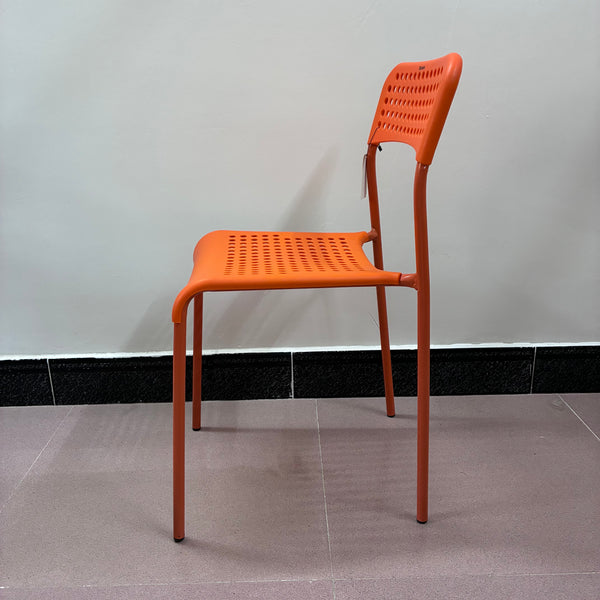 Shinzone Chairs Simple and modern plastic dining chair, outdoor leisure chair (orange)