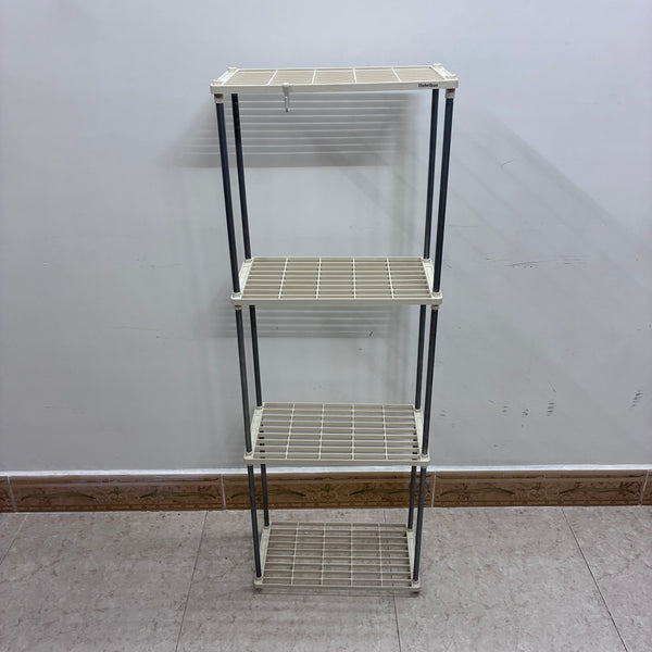 Hebrthue Shelves for storage 4-Tier Metal Mesh Storage Shelves for Bathroom, Kitchen, Pantry, Closet, Laundry Room