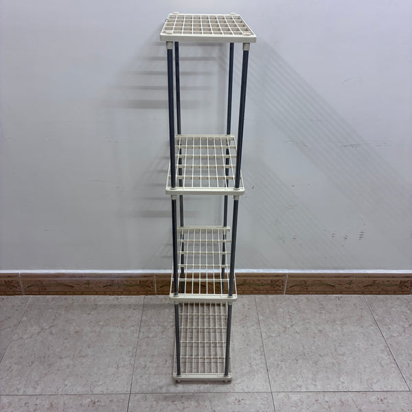Hebrthue Shelves for storage 4-Tier Metal Mesh Storage Shelves for Bathroom, Kitchen, Pantry, Closet, Laundry Room