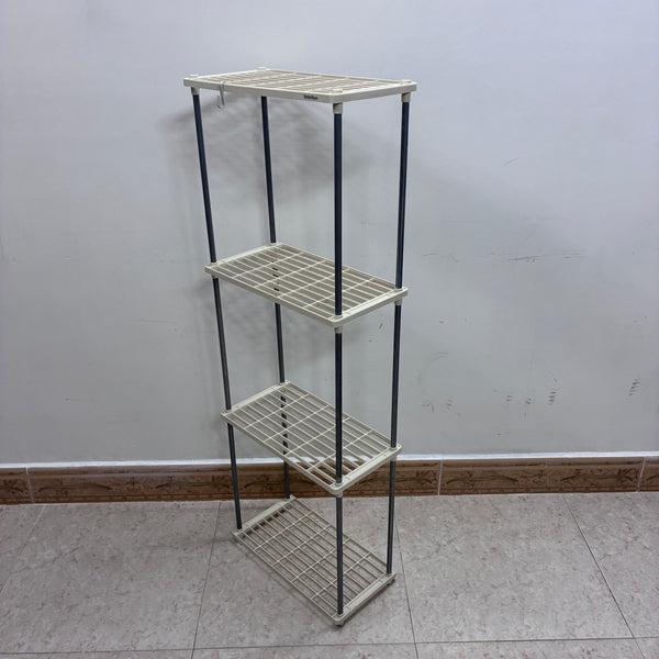 Hebrthue Shelves for storage 4-Tier Metal Mesh Storage Shelves for Bathroom, Kitchen, Pantry, Closet, Laundry Room