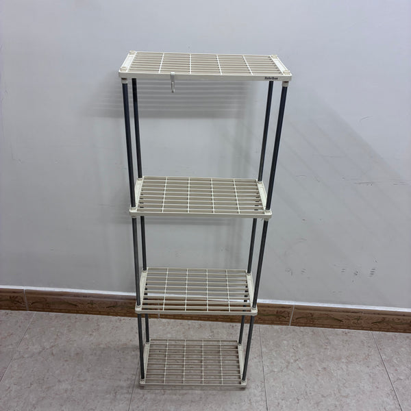 Hebrthue Shelves for storage 4-Tier Metal Mesh Storage Shelves for Bathroom, Kitchen, Pantry, Closet, Laundry Room