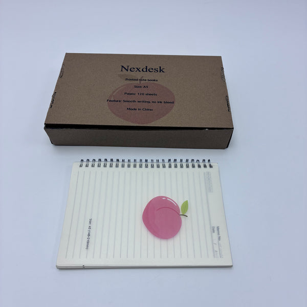 Nexdesk Printed note books A5 Printed Notebook Set, 120 Sheets Spiral Bound Journal, for School and Office