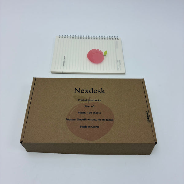 Nexdesk Printed note books A5 Printed Notebook Set, 120 Sheets Spiral Bound Journal, for School and Office