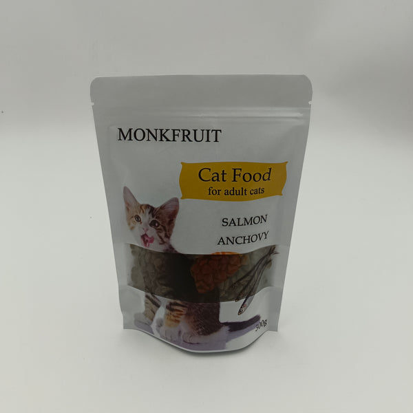 MONKFRUIT Cat food Delicious salmon and anchovy adult cat food combination, 300g