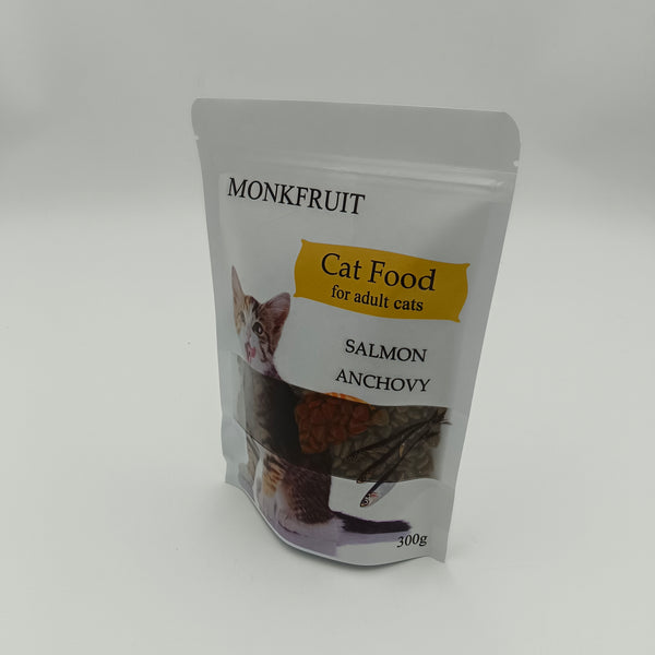 MONKFRUIT Cat food Delicious salmon and anchovy adult cat food combination, 300g