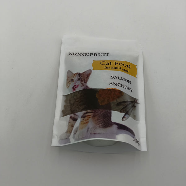 MONKFRUIT Cat food Delicious salmon and anchovy adult cat food combination, 300g