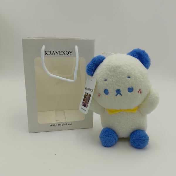 KRAVEXQY Stuffed and plush toys White Stuffed Animal Toy with Yellow Bow
