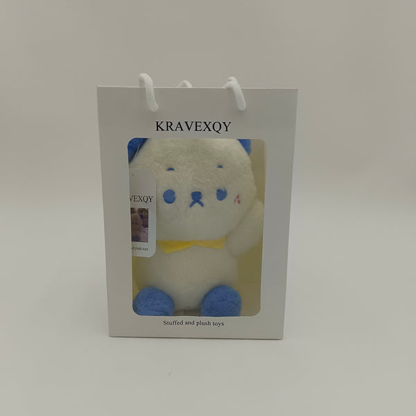 KRAVEXQY Stuffed and plush toys White Stuffed Animal Toy with Yellow Bow
