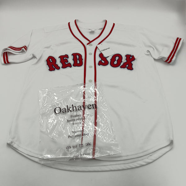 Oakhaven Sports jerseys White with Red Trim, Polyester Sports Jersey, Size S