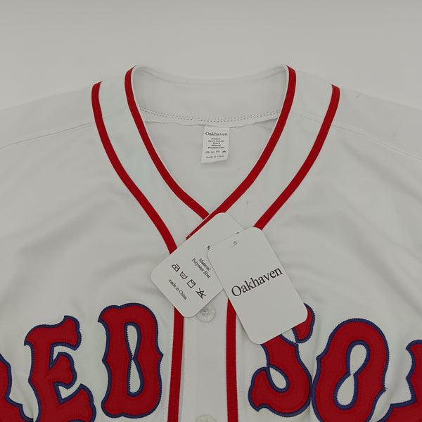 Oakhaven Sports jerseys White with Red Trim, Polyester Sports Jersey, Size S