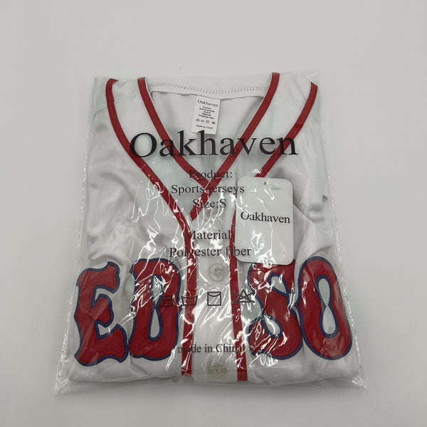 Oakhaven Sports jerseys White with Red Trim, Polyester Sports Jersey, Size S