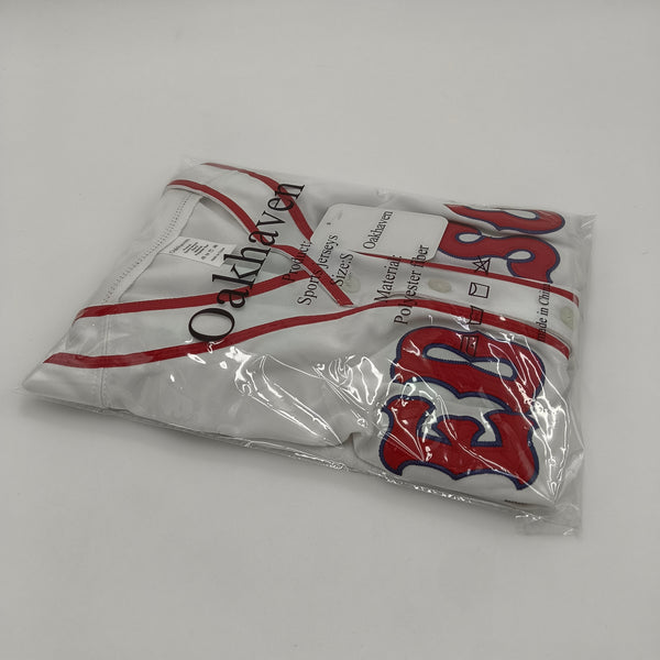 Oakhaven Sports jerseys White with Red Trim, Polyester Sports Jersey, Size S