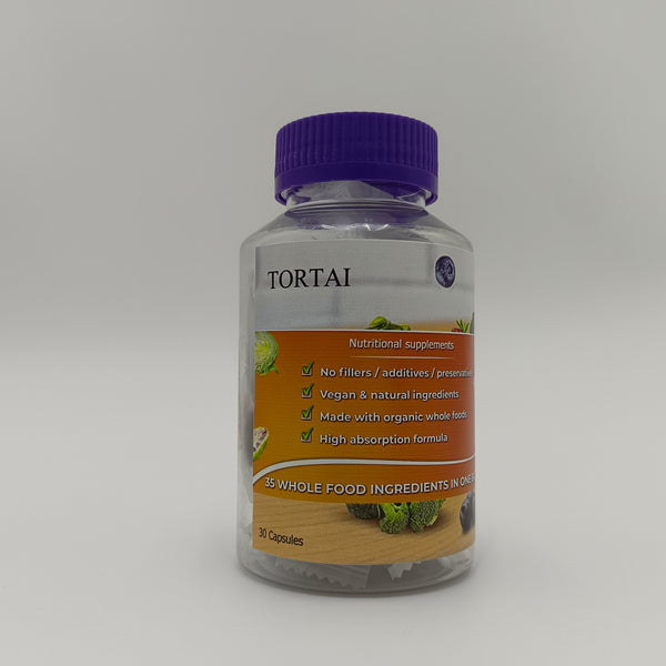TORTAI Nutritional supplements Organic Whole Food Nutritional Supplement, Vegan Formula, 30 Capsules
