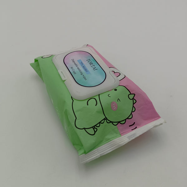 TORTAI Disposable sanitizing wipes 75% Alcohol, 80 Count, Disposable Cleaning Wipes with Resealable Package