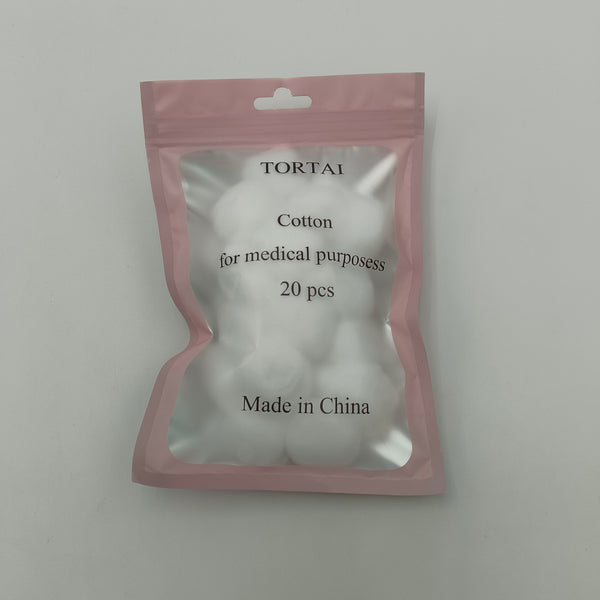 TORTAI Cotton for medical purposes Safe and hygienic Cotton Balls for Medical Purposes, 20 Count, White