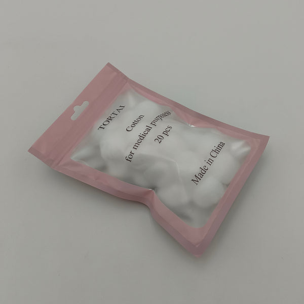 TORTAI Cotton for medical purposes Safe and hygienic Cotton Balls for Medical Purposes, 20 Count, White